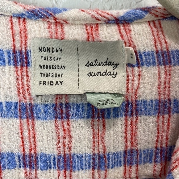 Anthropologie Saturday Sunday Plaid 3/4 Button Front Tunic Dress - Picture 8 of 15